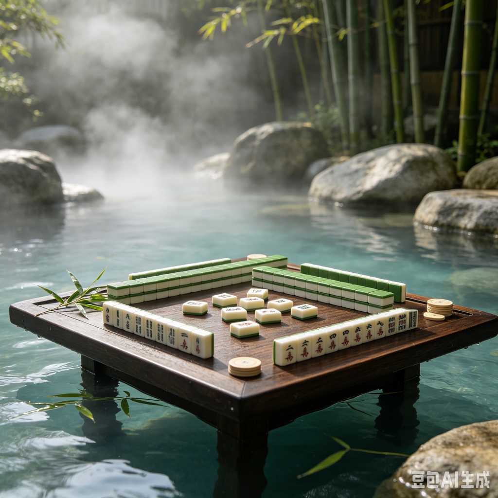 bamboo wood mahjong set